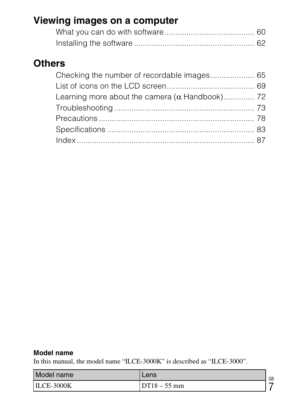 Viewing images on a computer, Others | Sony ILCE-3000 User Manual | Page 7 / 92