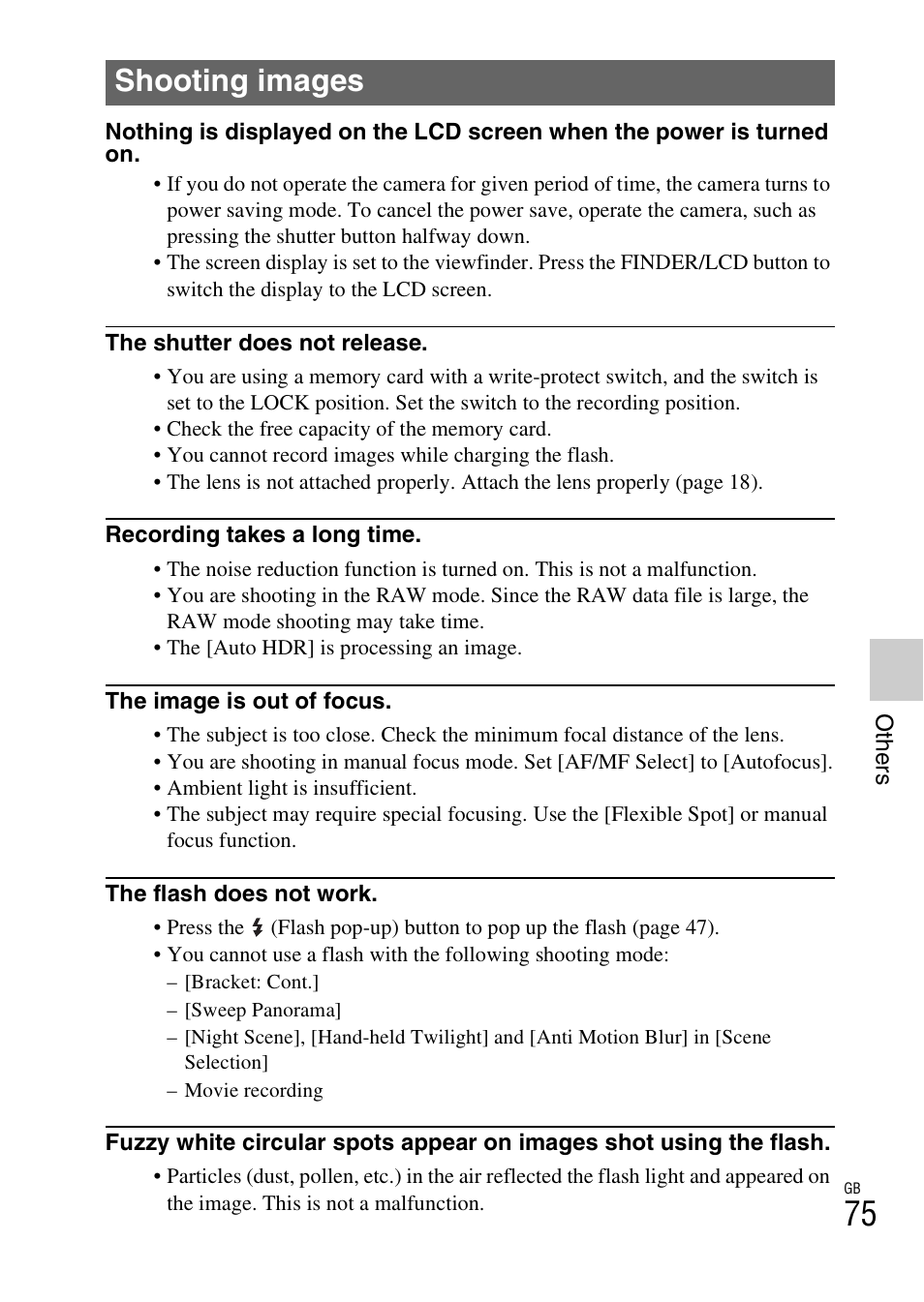 Shooting images | Sony ILCE-3000 User Manual | Page 75 / 92