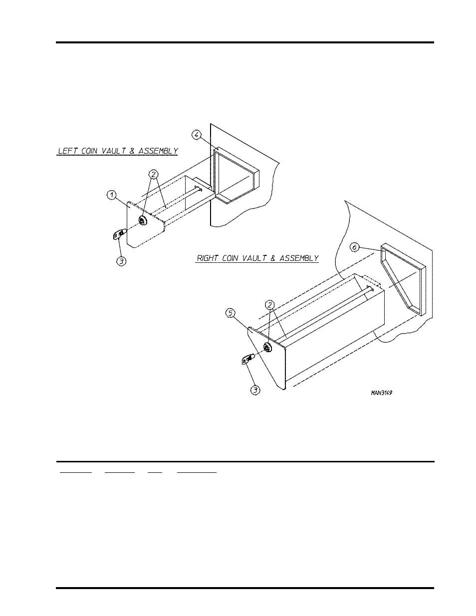 Coin box/coin vault assemblies (left and right) | American Dryer Corp. Direct Spark Ignition WDA-530DSi II User Manual | Page 9 / 33