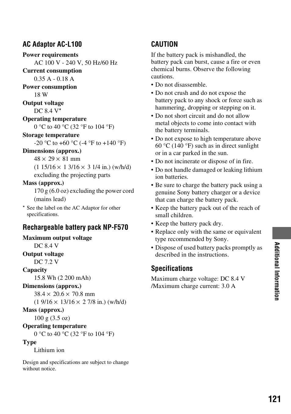 Sony HDR-FX1000 User Manual | Page 121 / 151