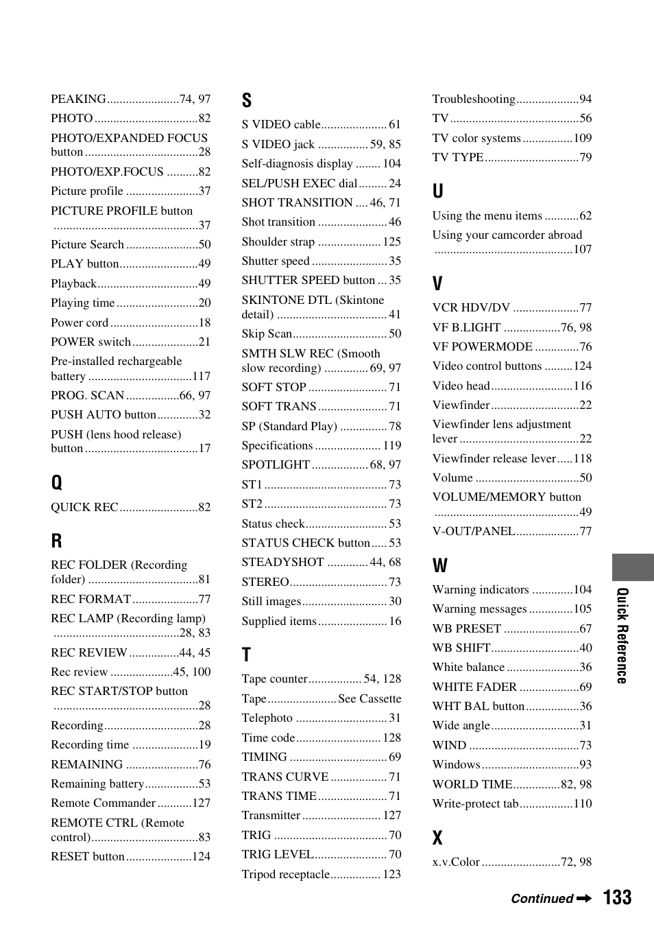 Sony HDR-FX1000 User Manual | Page 133 / 151