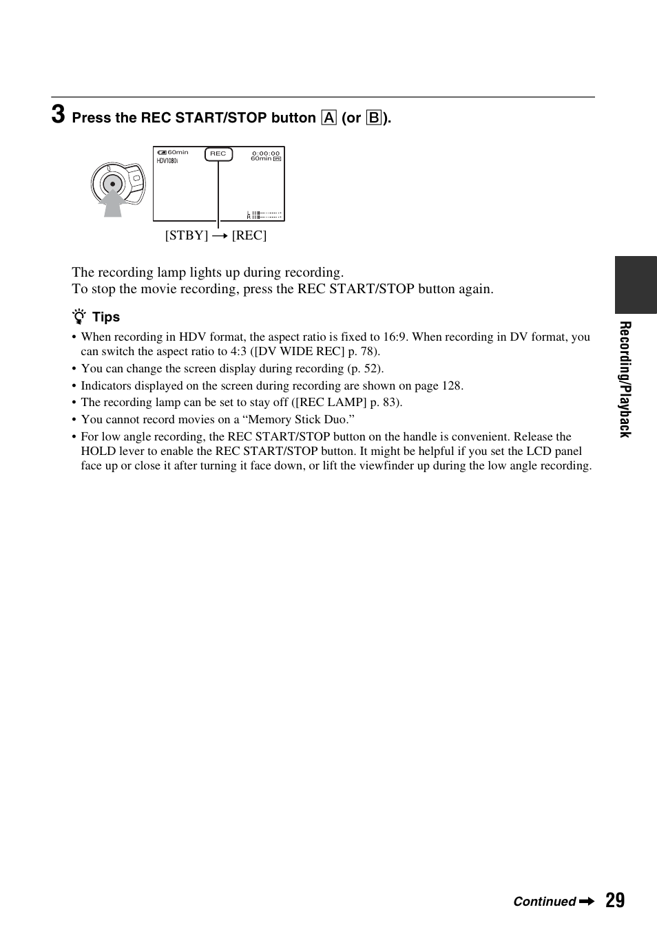 Sony HDR-FX1000 User Manual | Page 29 / 151
