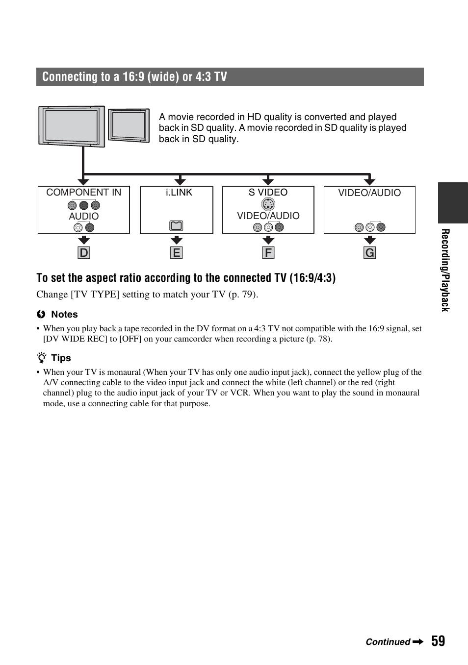 P. 59 | Sony HDR-FX1000 User Manual | Page 59 / 151