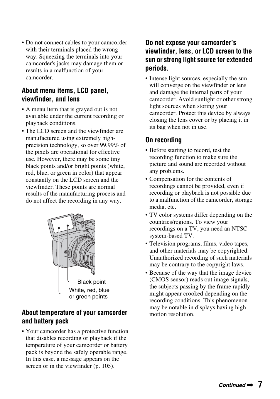 Sony HDR-FX1000 User Manual | Page 7 / 151