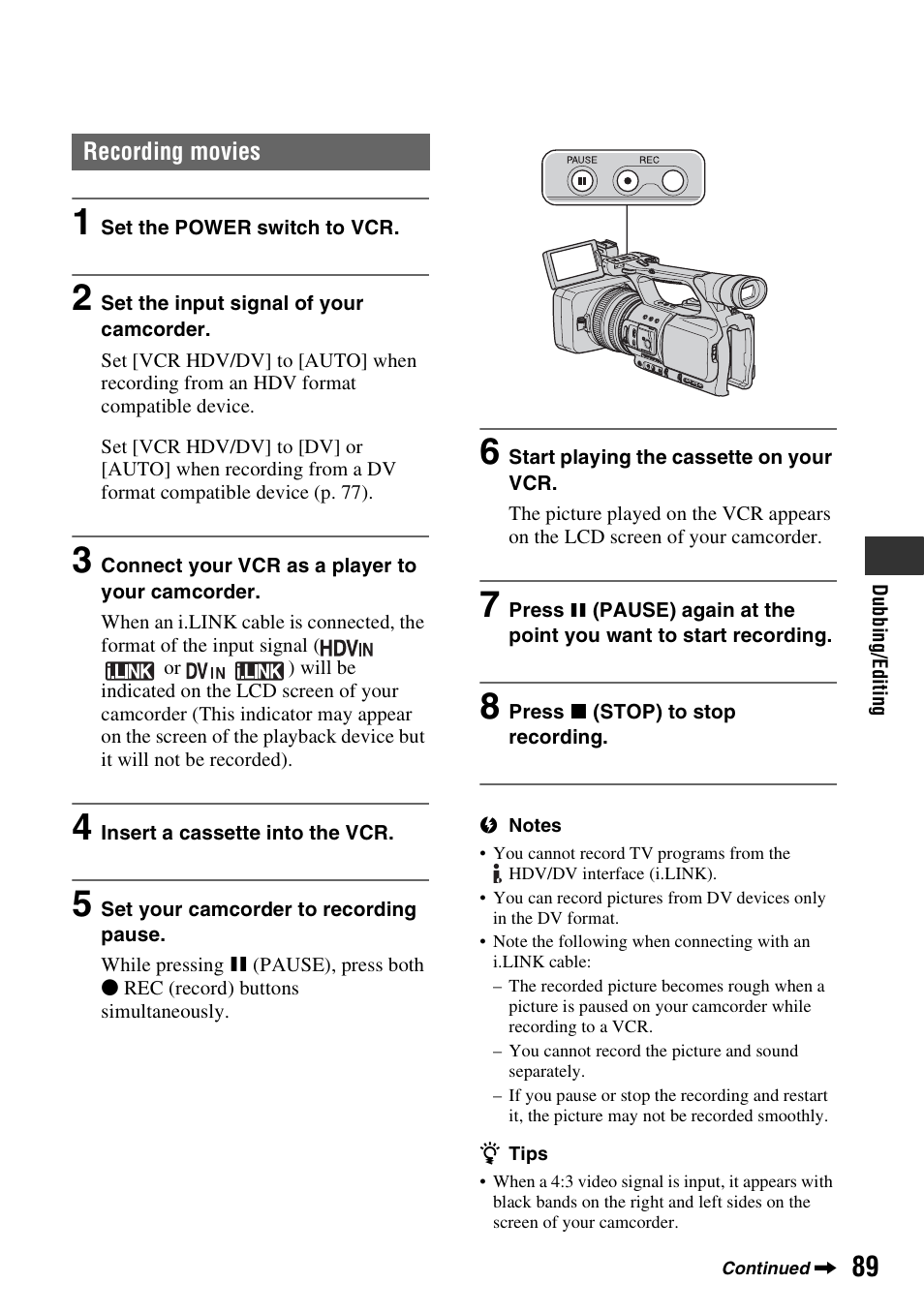 Sony HDR-FX1000 User Manual | Page 89 / 151