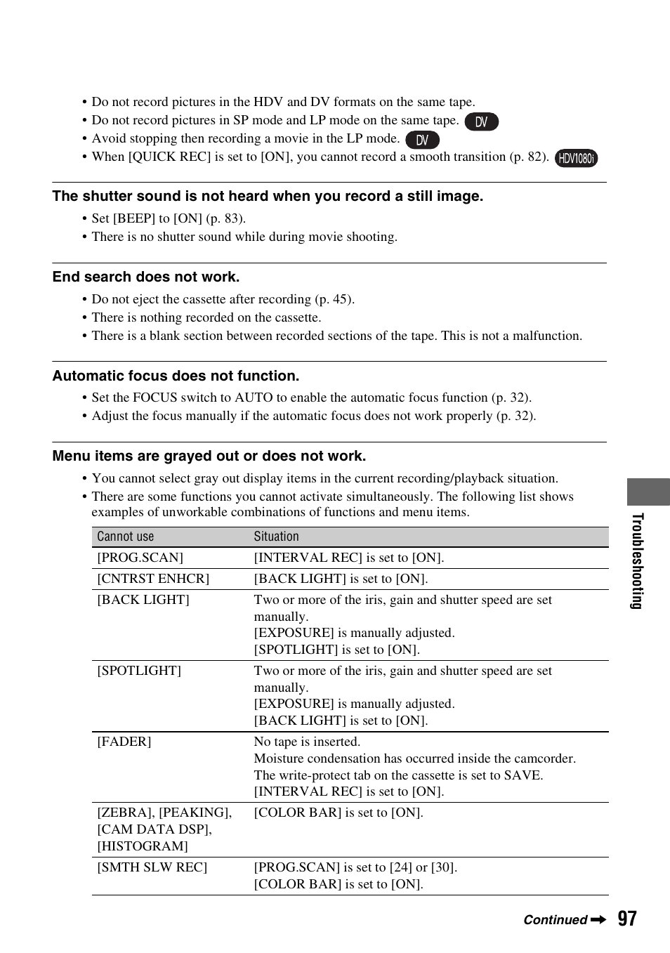 Sony HDR-FX1000 User Manual | Page 97 / 151