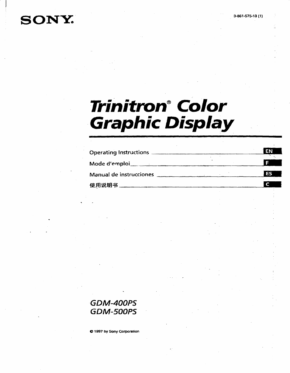 Sony GDM-400PS User Manual | 22 pages