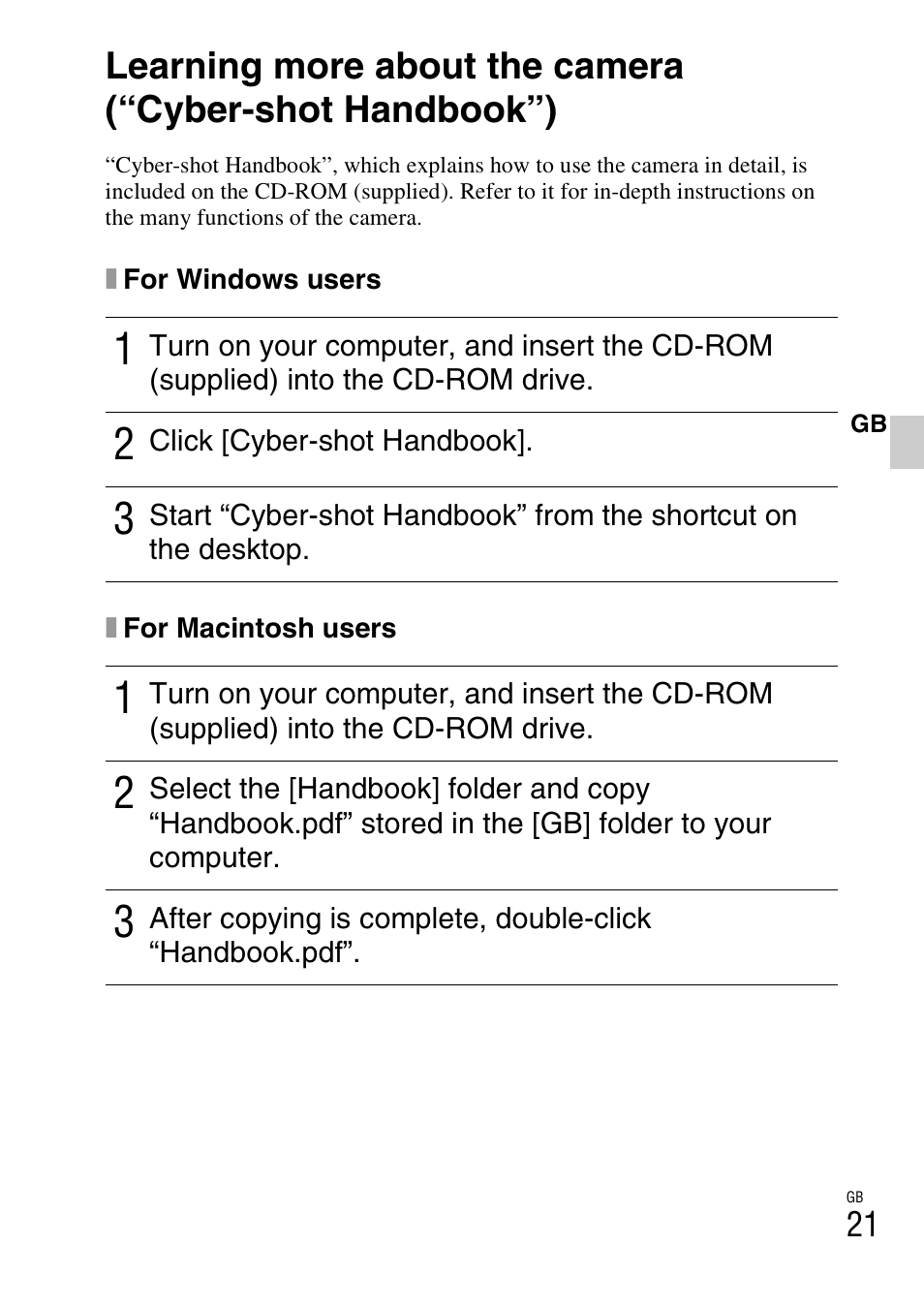 Sony DSC-W310 User Manual | Page 21 / 56