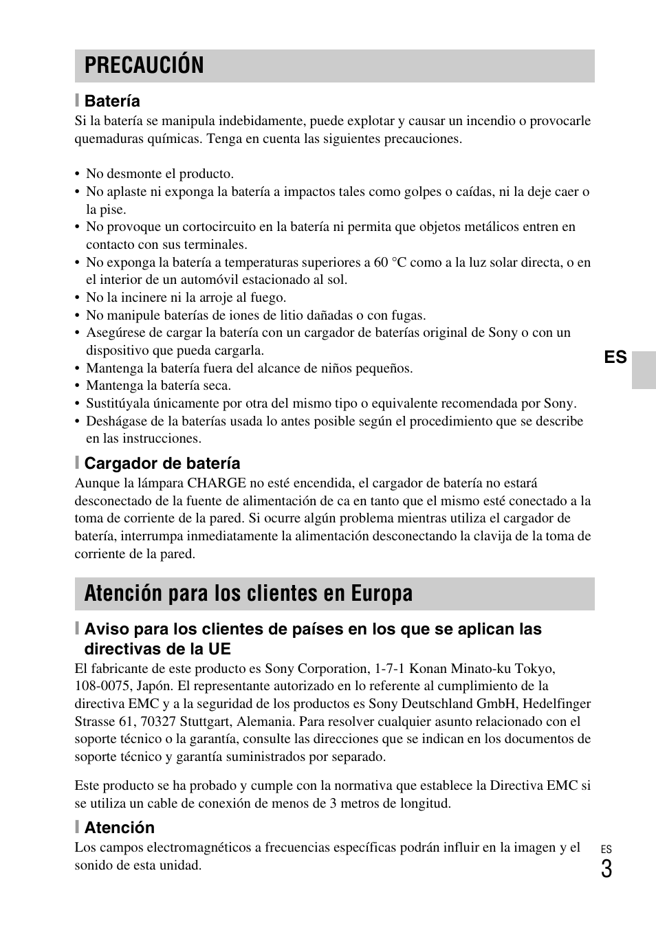 Precaución atención para los clientes en europa | Sony DSC-W310 User Manual | Page 31 / 56