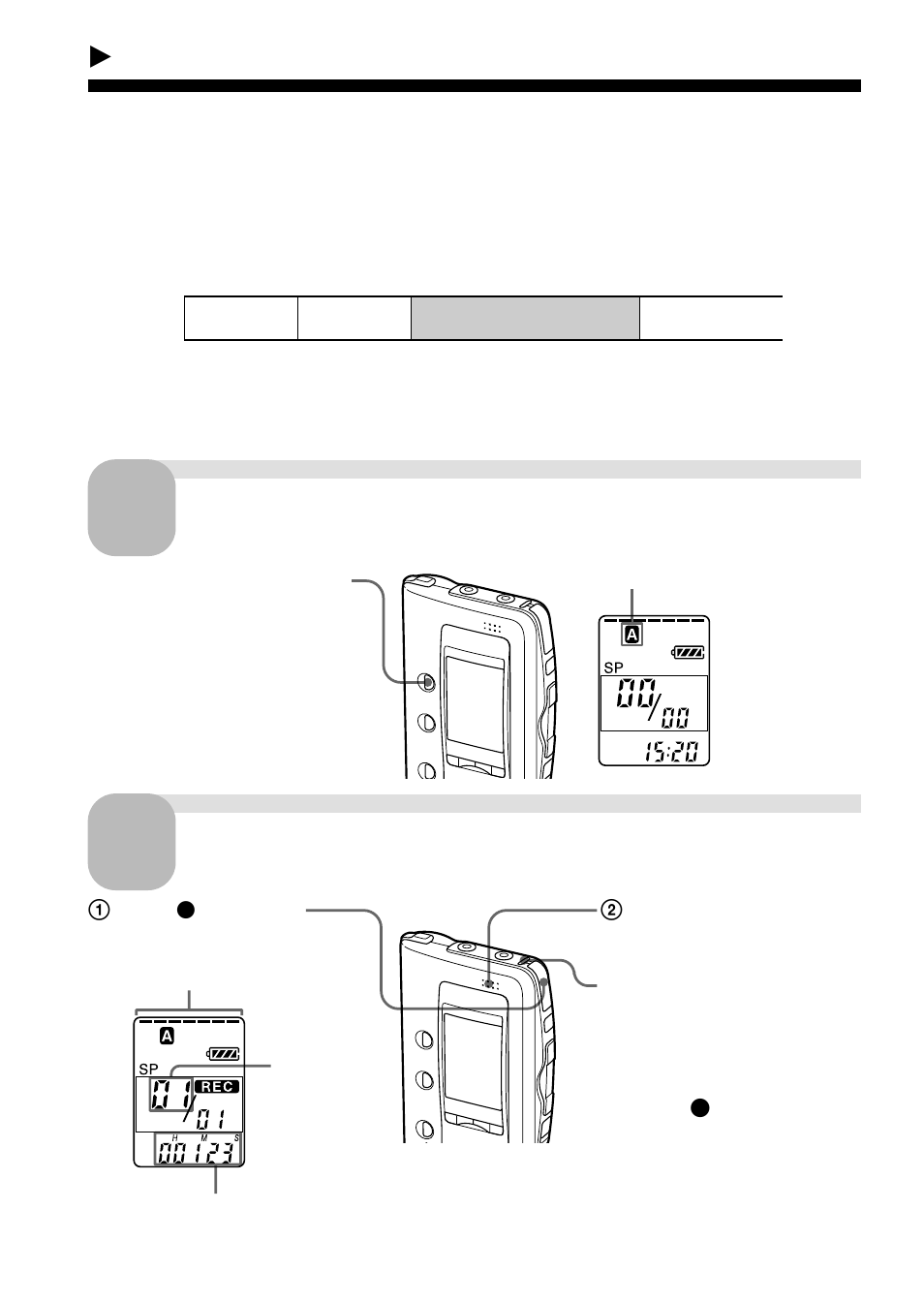 Basic operations, Recording messages, Select the folder | Start recording | Sony ICD-BP120 User Manual | Page 12 / 68