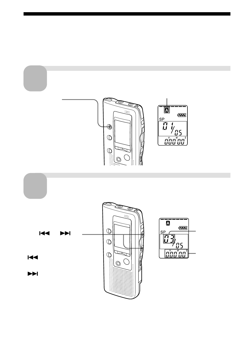 Playing back messages, Select the folder. select the message number | Sony ICD-BP120 User Manual | Page 16 / 68