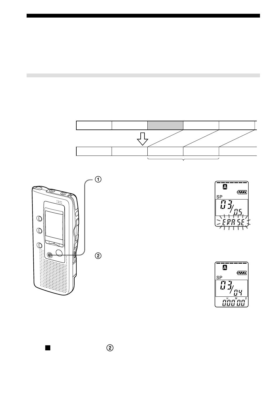 Erasing messages, Erasing messages one by one | Sony ICD-BP120 User Manual | Page 20 / 68