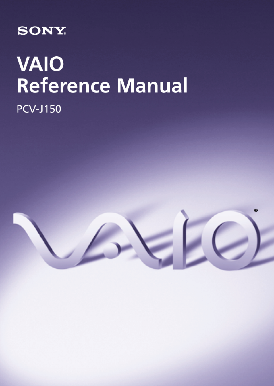 Sony PCV-J150 User Manual | 104 pages