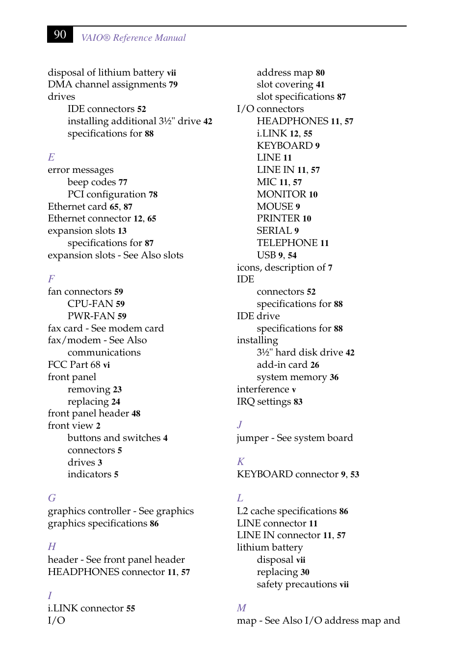 Grouptitlesix - e, Grouptitlesix - f, Grouptitlesix - g | Grouptitlesix - h, Grouptitlesix - i, Grouptitlesix - j, Grouptitlesix - k, Grouptitlesix - l, Grouptitlesix - m | Sony PCV-J150 User Manual | Page 102 / 104