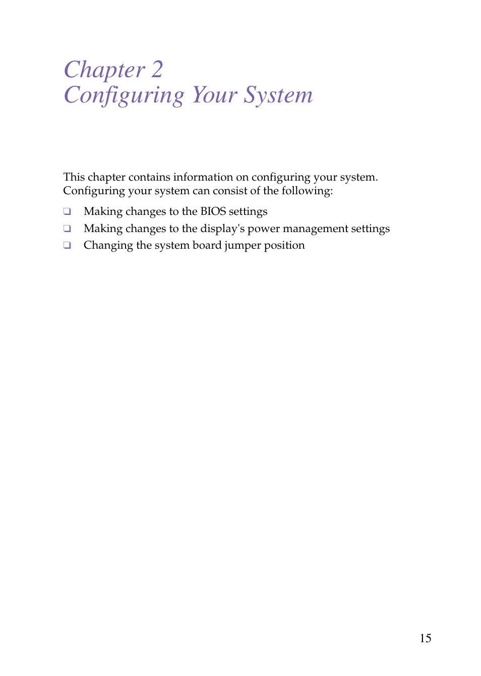 Heading1 - configuring your system, Chapter 2 — configuring your system, Chapter 2 configuring your system | Sony PCV-J150 User Manual | Page 29 / 104