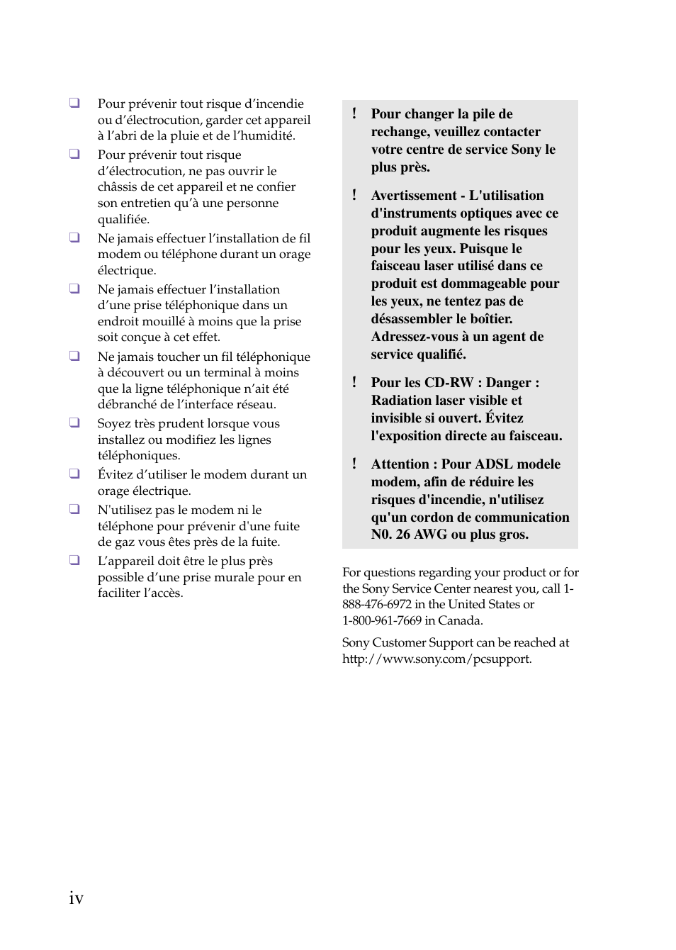 Sony PCV-J150 User Manual | Page 4 / 104