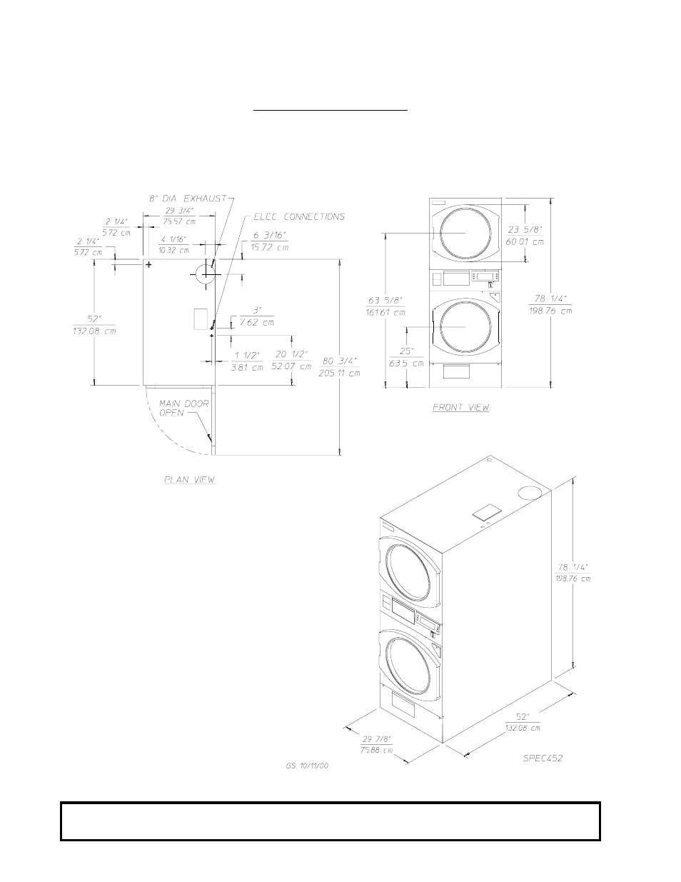 Specifications | American Dryer Corp. MLG32PD3 User Manual | Page 10 / 39