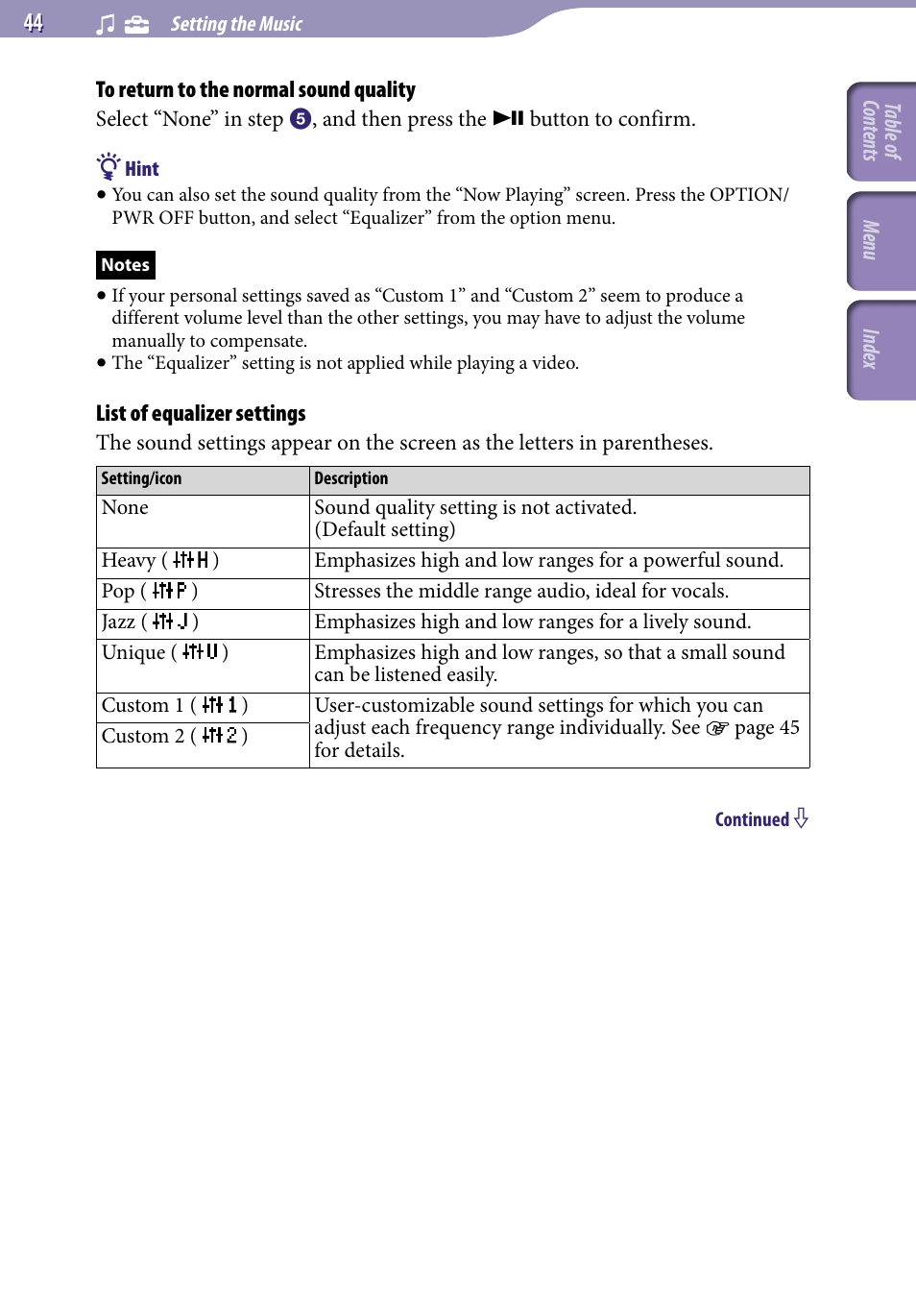 Sony NWZ-A829BLK User Manual | Page 44 / 161