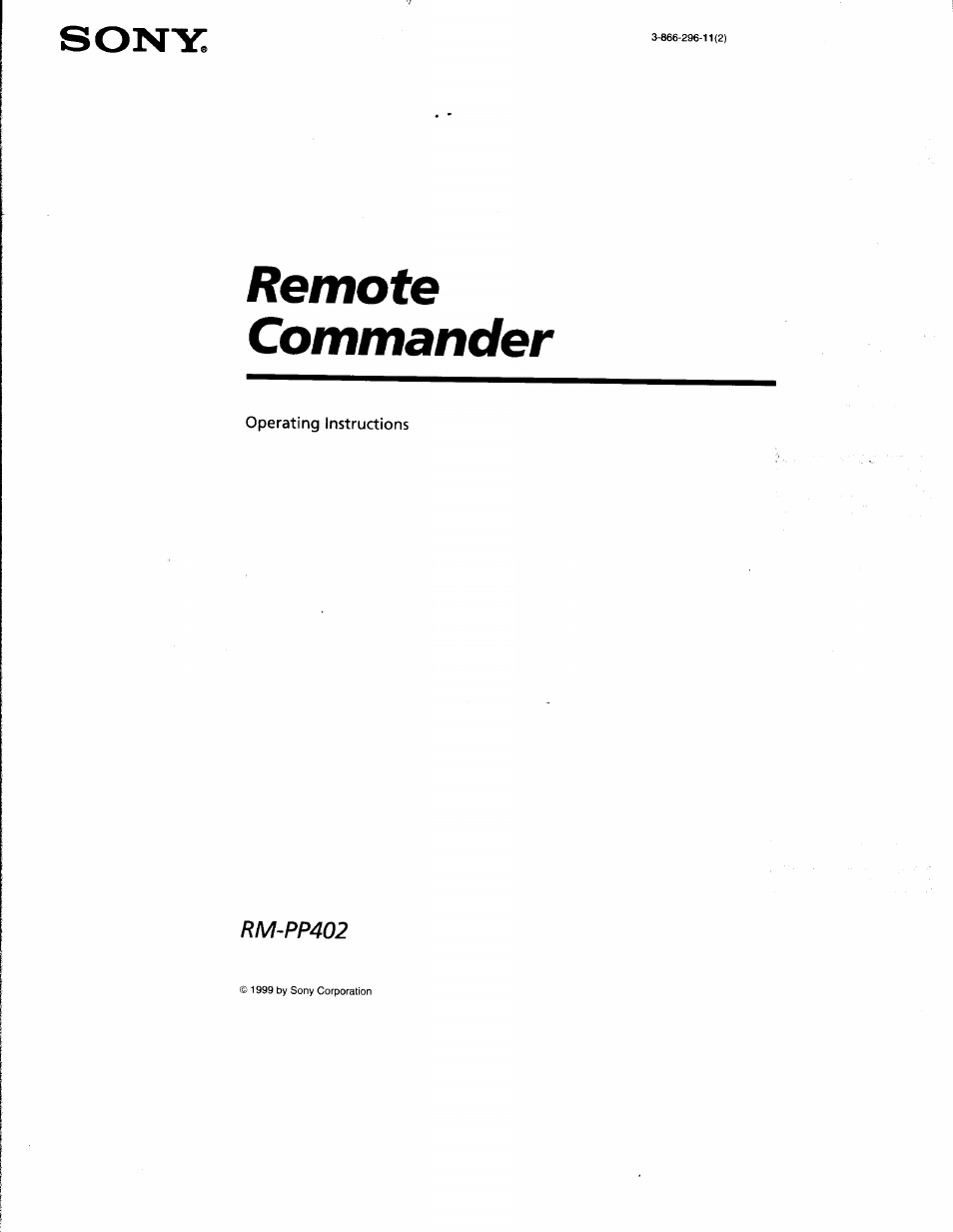 Sony RM-PP402 User Manual | 17 pages