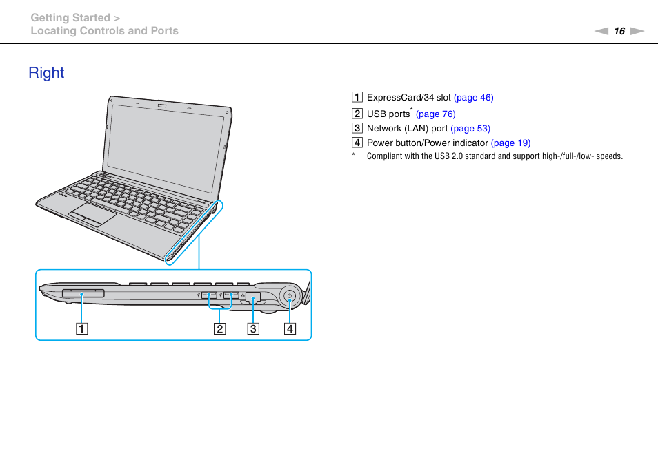 Right | Sony VPCY118GX User Manual | Page 16 / 154