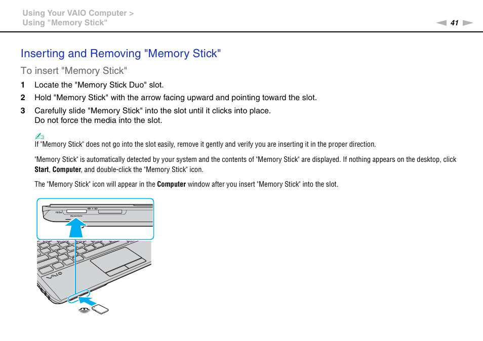 Sony VPCY118GX User Manual | Page 41 / 154