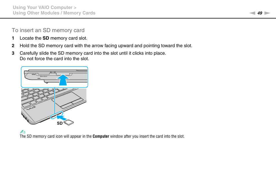 Sony VPCY118GX User Manual | Page 49 / 154