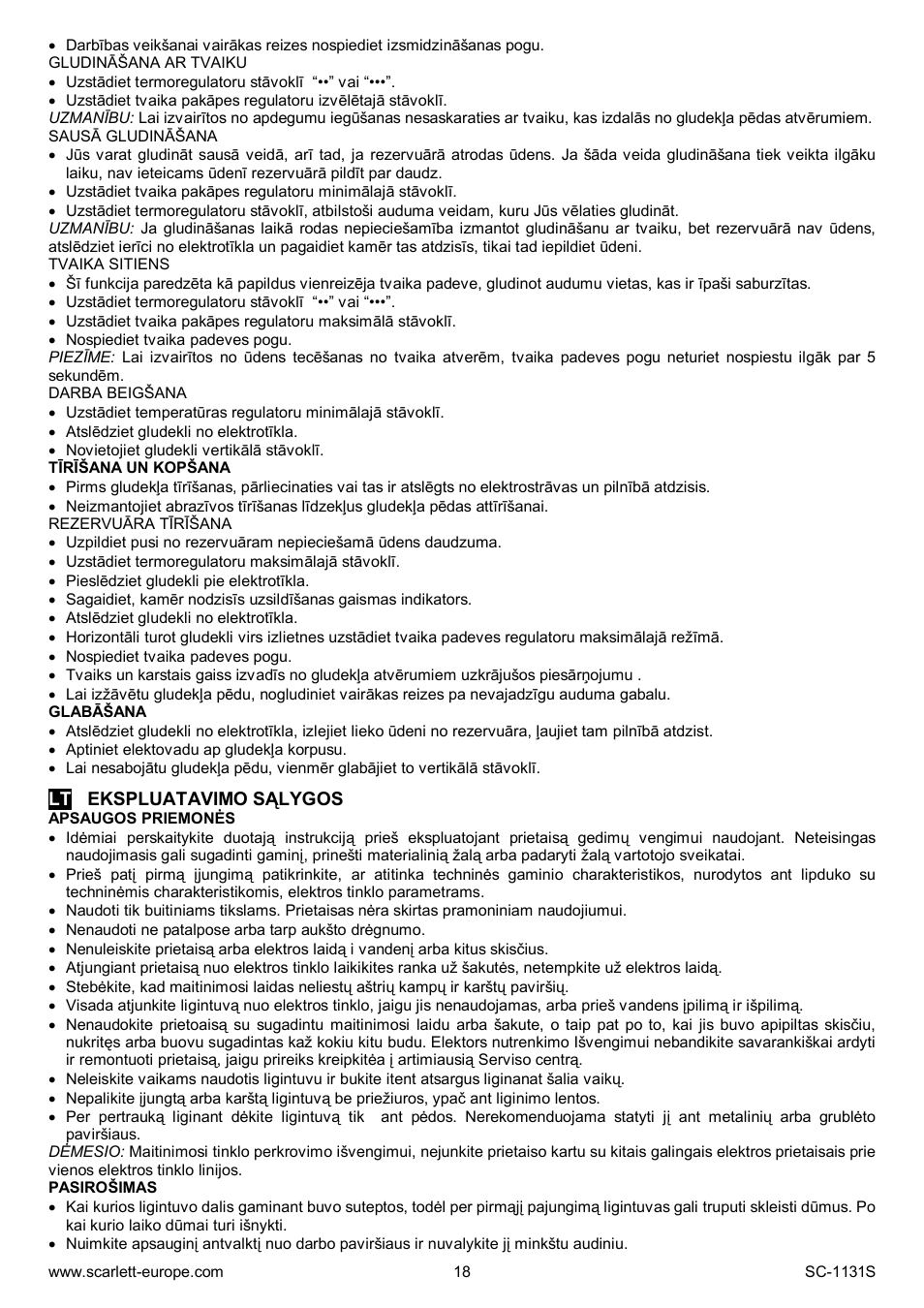 Scarlett SC-1131S User Manual | Page 18 / 25