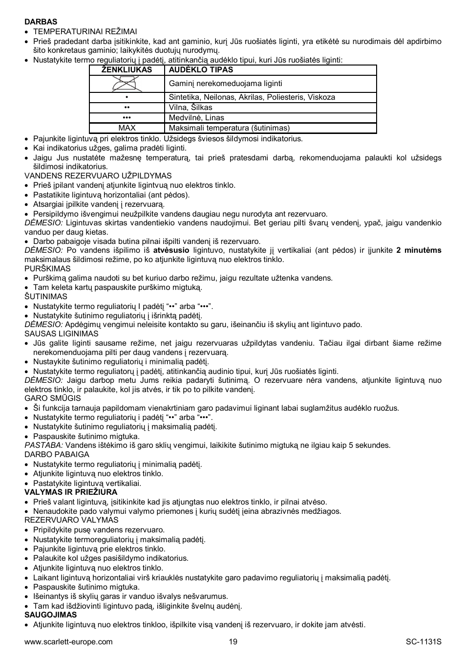 Scarlett SC-1131S User Manual | Page 19 / 25