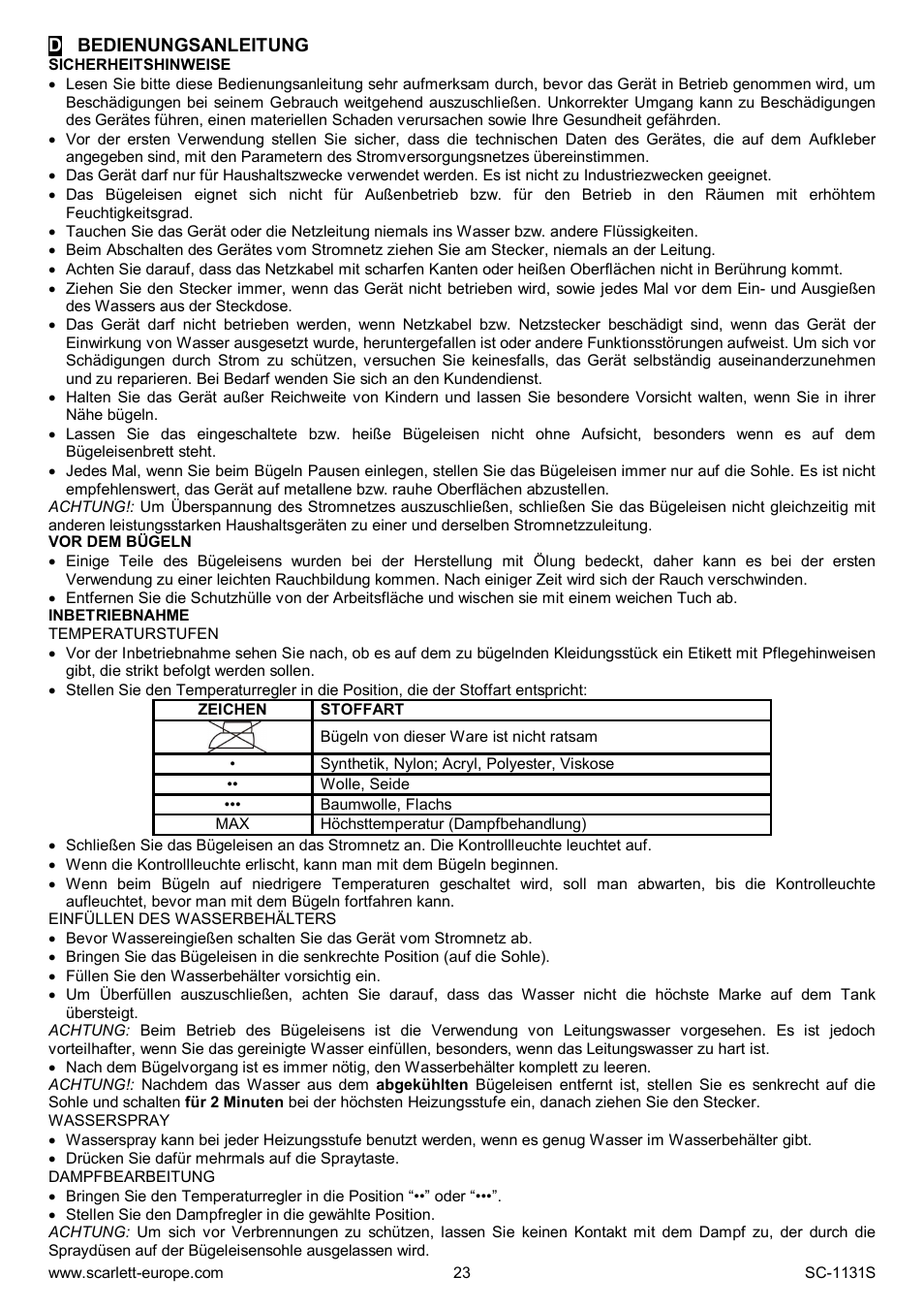 Scarlett SC-1131S User Manual | Page 23 / 25