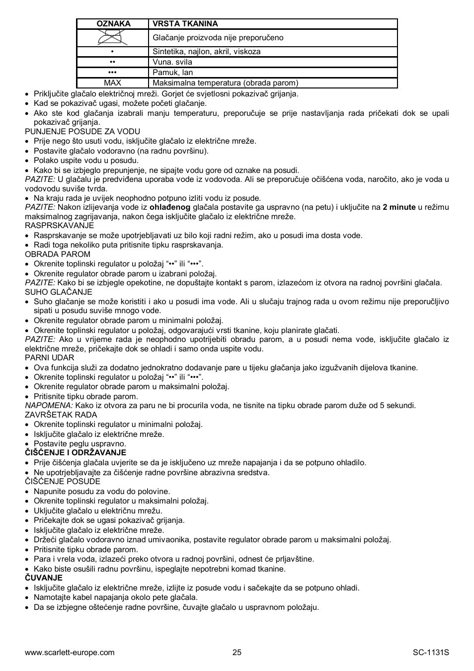 Scarlett SC-1131S User Manual | Page 25 / 25