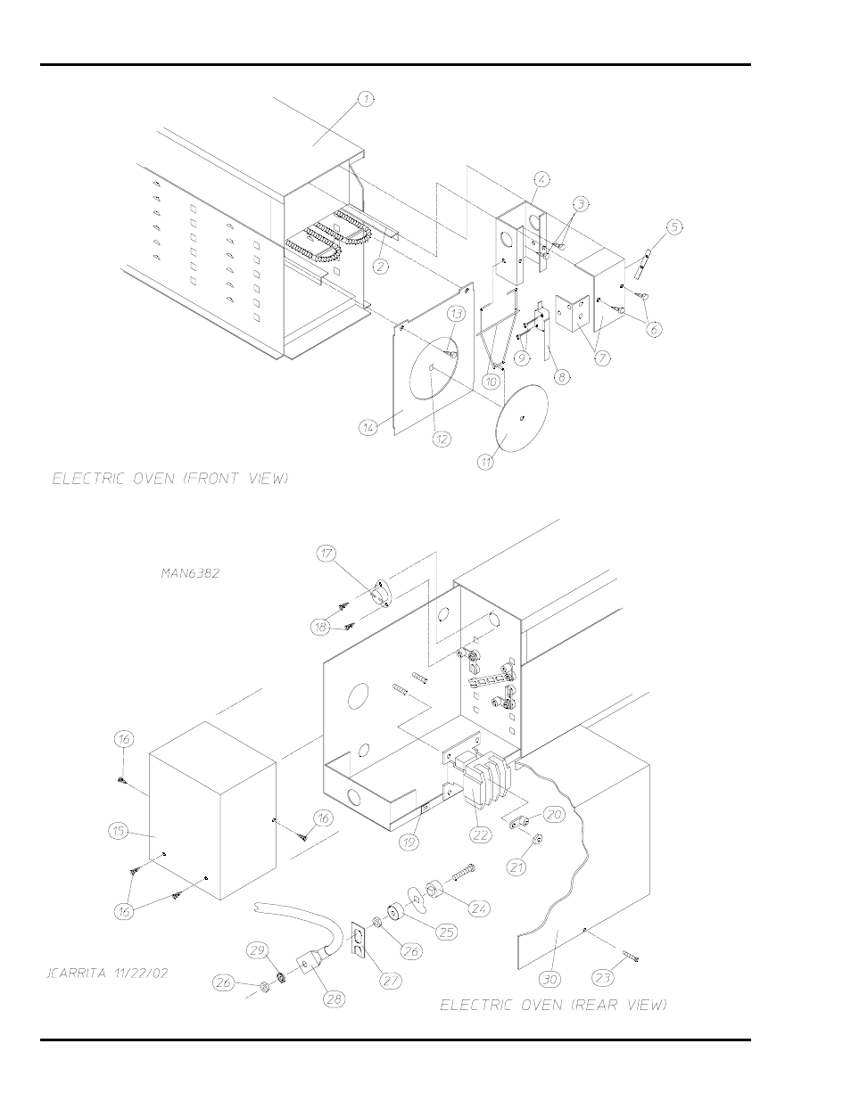 Electric oven assembly | American Dryer Corp. ML-55 User Manual | Page 34 / 52