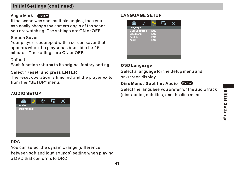 Initial settings (continued) | Sony DVP-FX810 User Manual | Page 41 / 52