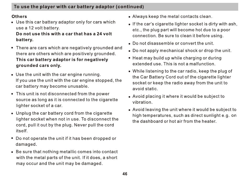 Others | Sony DVP-FX810 User Manual | Page 46 / 52