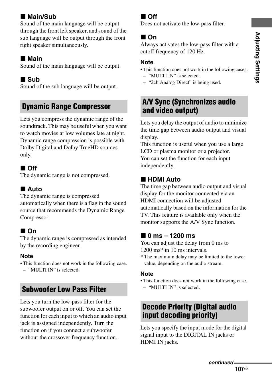 Sony STR-DA5800ES User Manual | Page 107 / 147