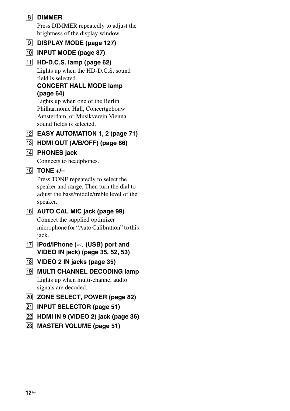 Sony STR-DA5800ES User Manual | Page 12 / 147