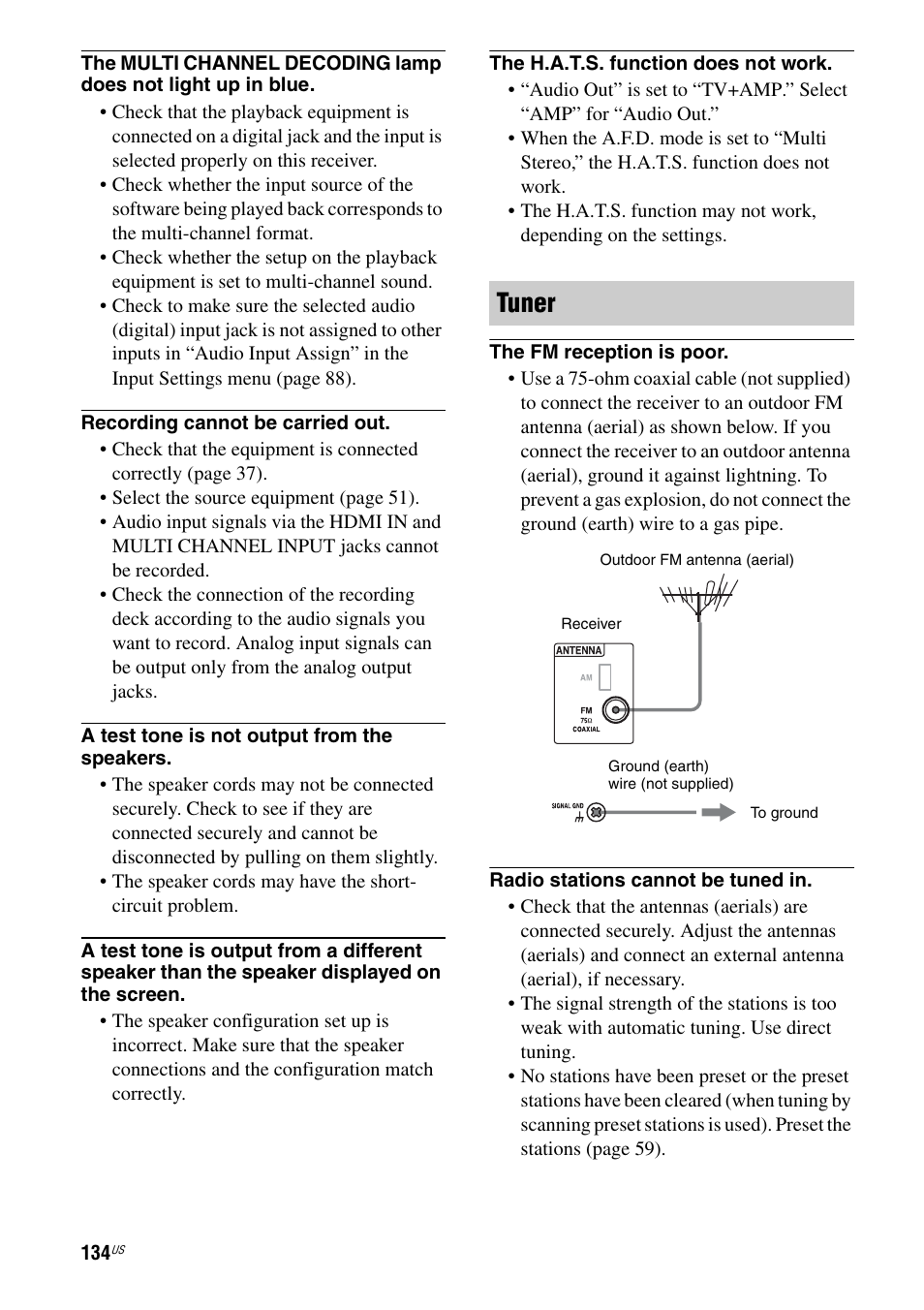 Tuner | Sony STR-DA5800ES User Manual | Page 134 / 147