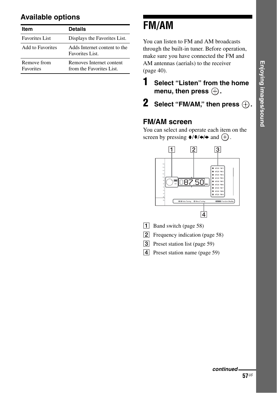 Fm/am | Sony STR-DA5800ES User Manual | Page 57 / 147