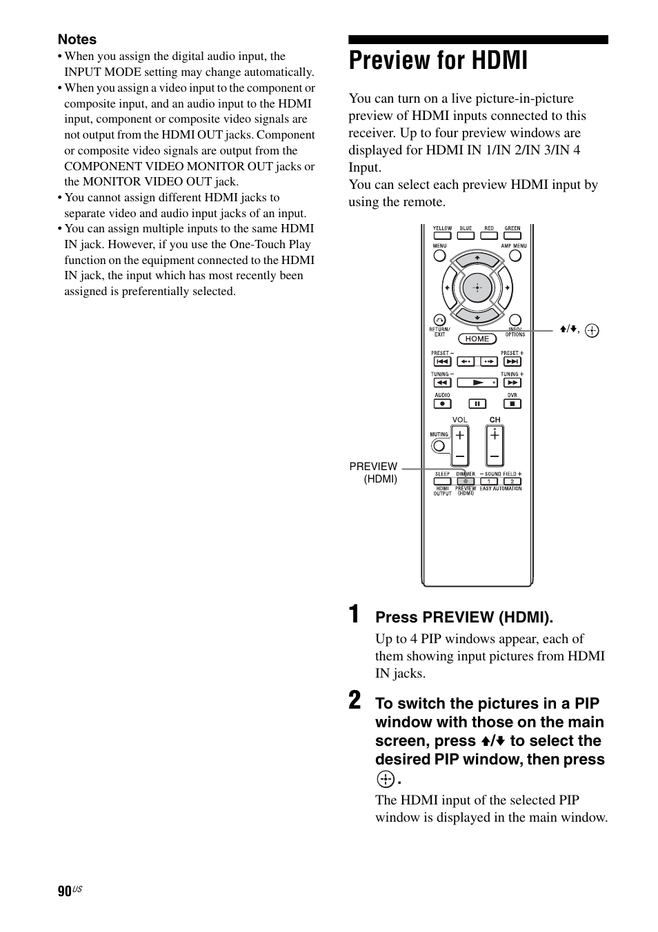 Preview for hdmi | Sony STR-DA5800ES User Manual | Page 90 / 147