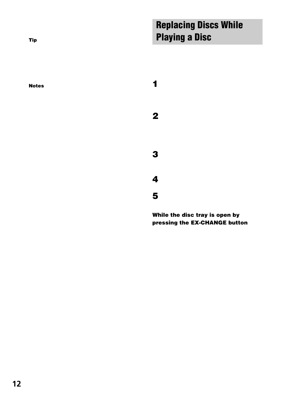 Replacing discs while playing a disc | Sony CDP-CE575 User Manual | Page 12 / 24