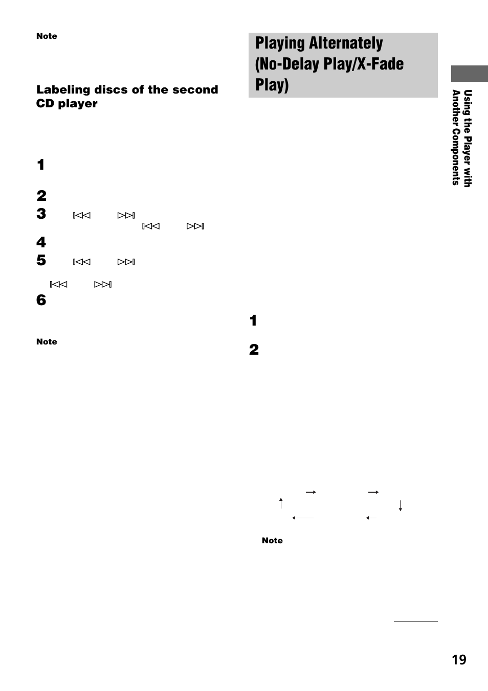 Playing alternately (no-delay play/x-fade play) | Sony CDP-CE575 User Manual | Page 19 / 24