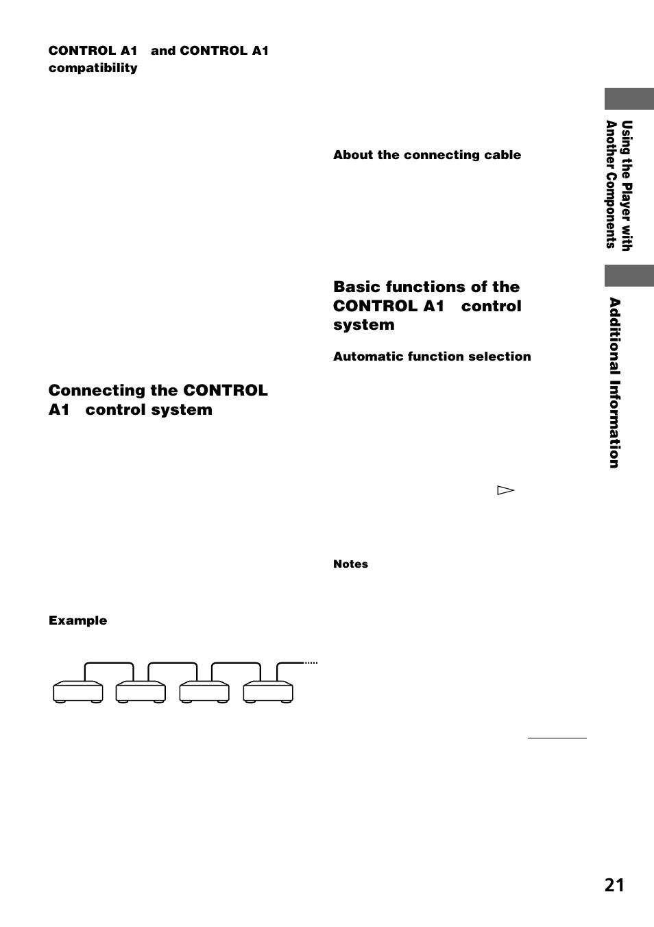 Connecting the control a1 ii control system | Sony CDP-CE575 User Manual | Page 21 / 24