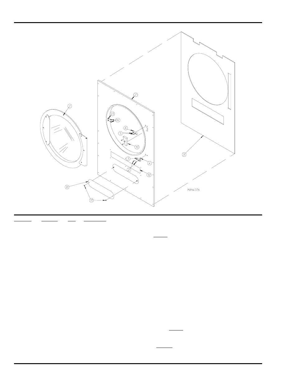Main door / front panel assembly | American Dryer Corp. ML-96 User Manual | Page 6 / 34