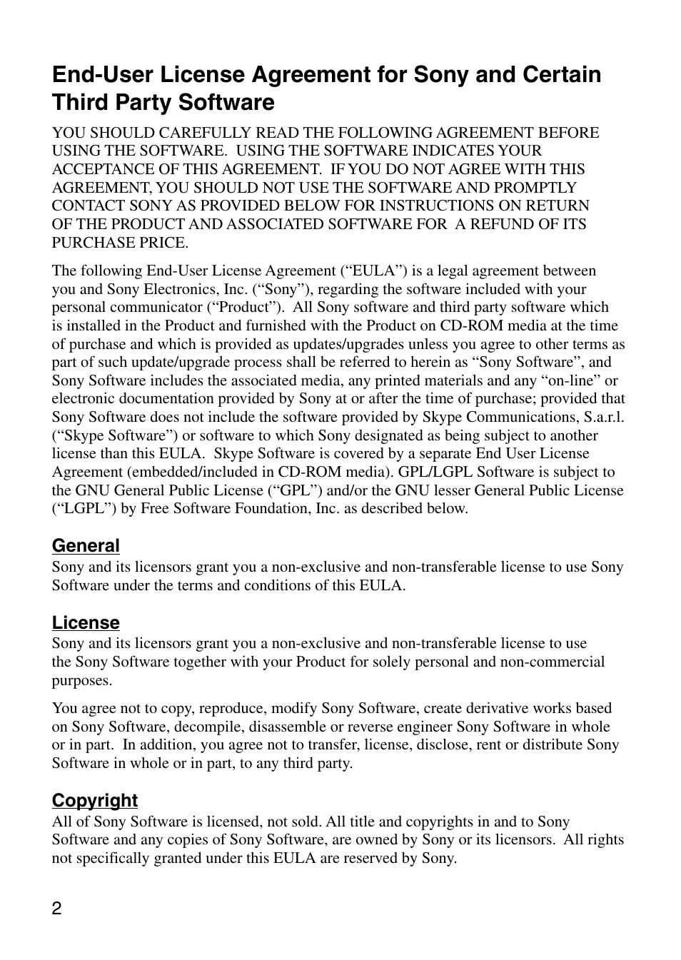 Sony COM-1 User Manual | Page 2 / 24