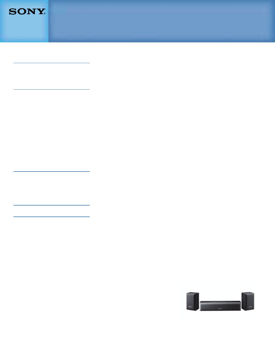 Ss-cr3000, Home theater completer speaker package, Features | Specifications | Sony SS-CR3000 User Manual | Page 2 / 2