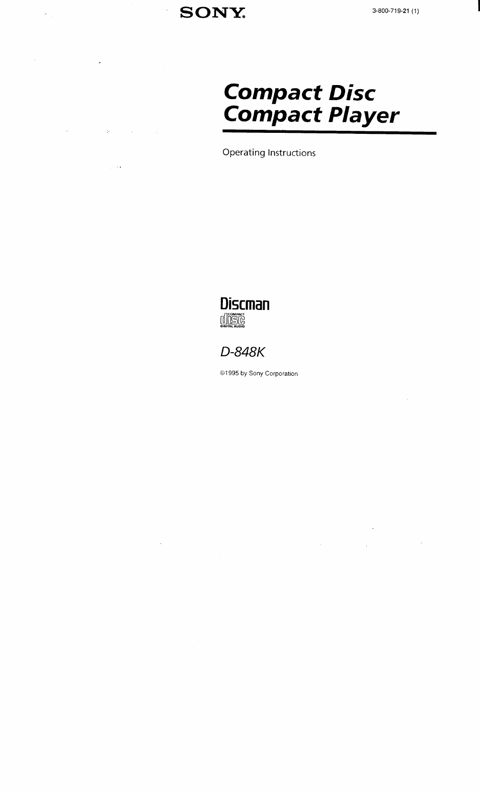 Sony D-848K User Manual | 23 pages