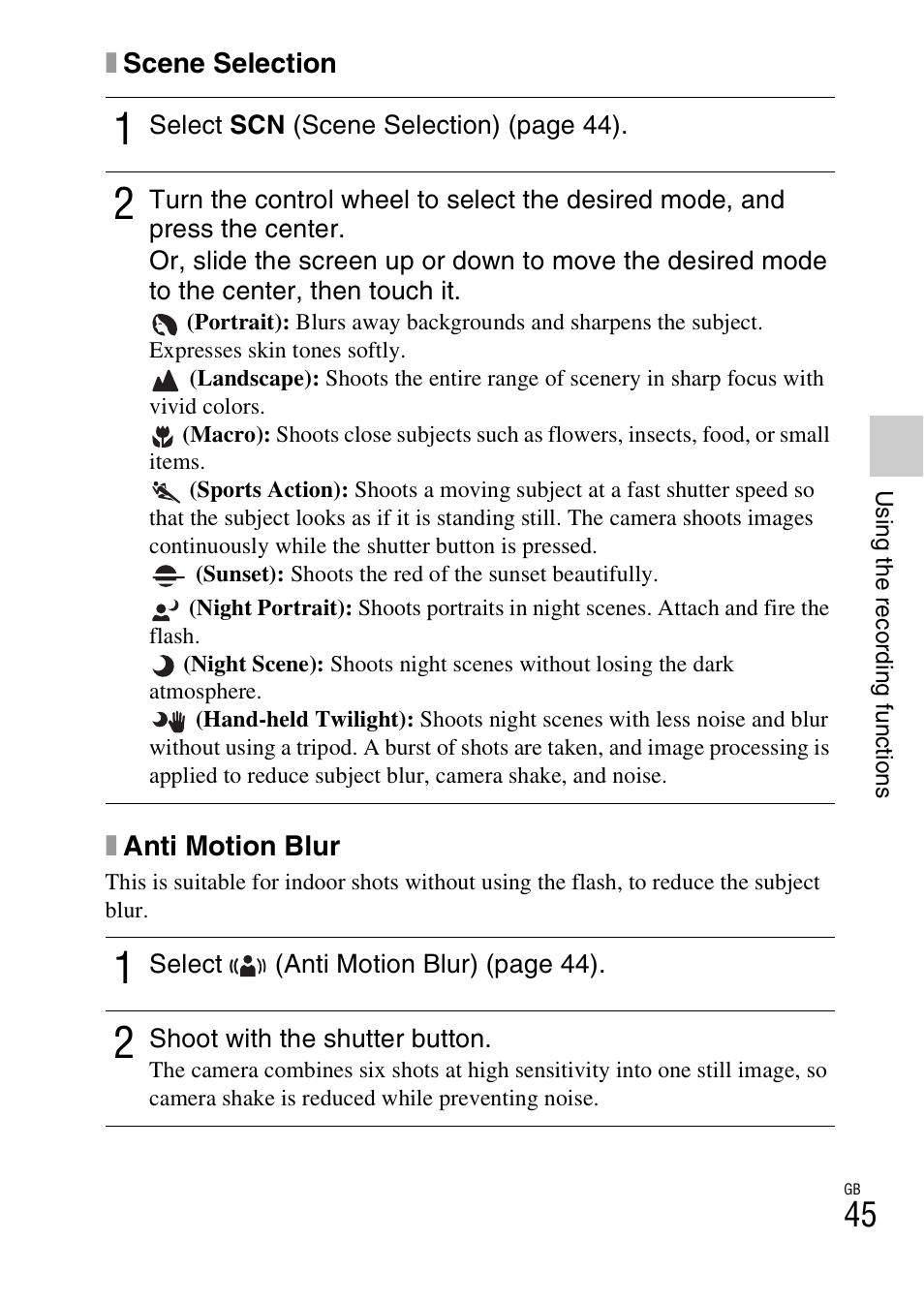 Sony NEX-5NK User Manual | Page 45 / 94