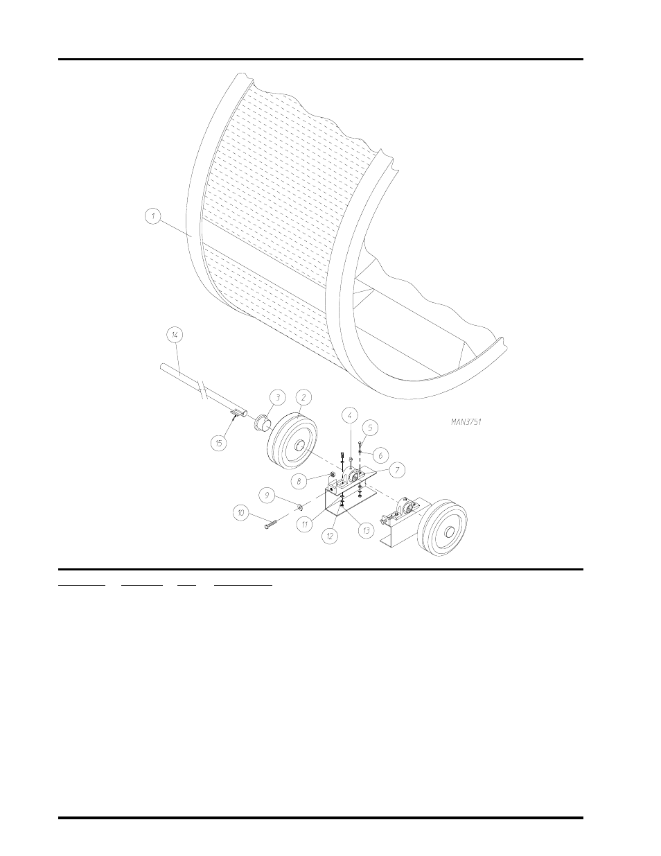 Tumbler and idler shaft assembly | American Dryer Corp. ADG-410 User Manual | Page 36 / 75