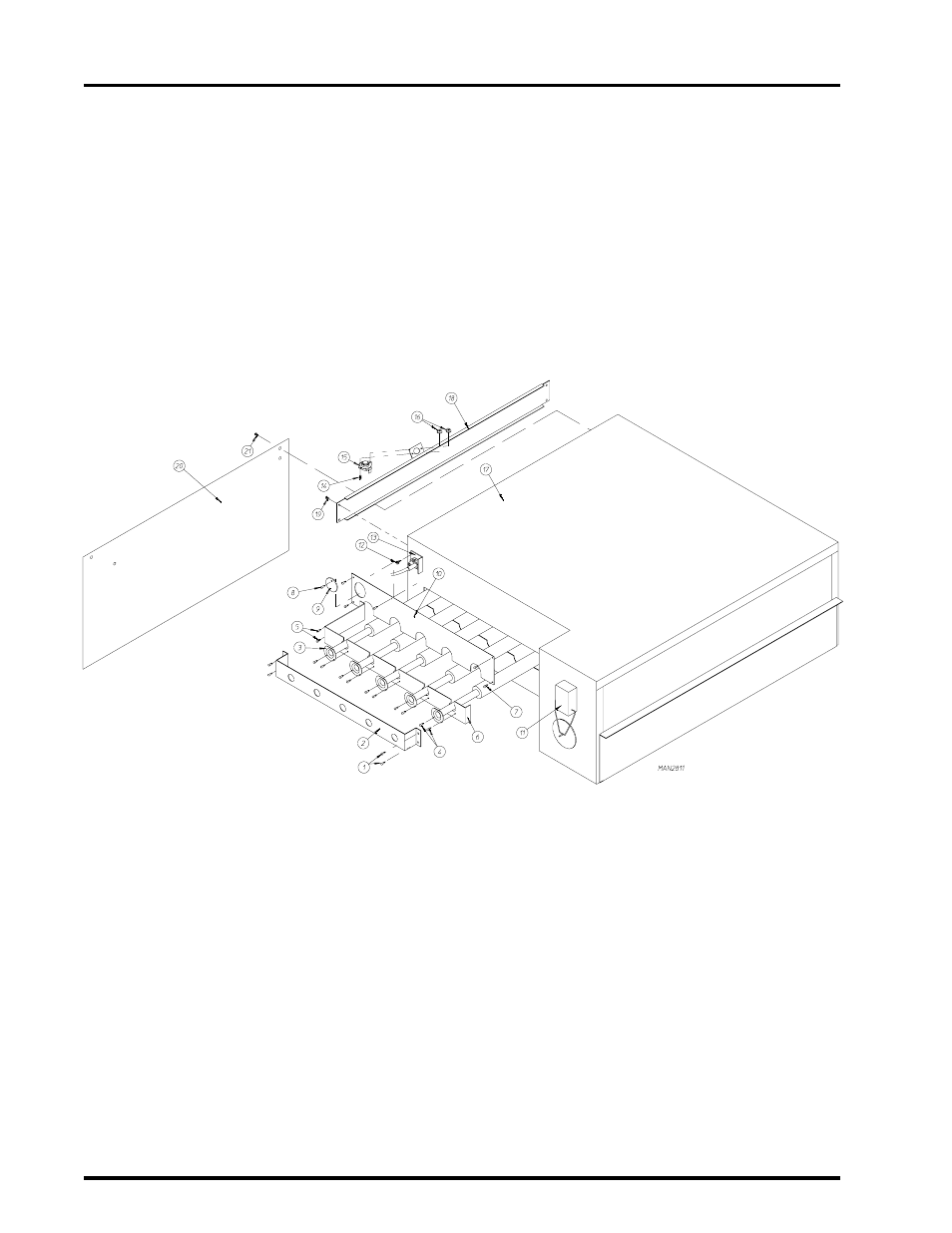 Rear burner box assembly , 43 | American Dryer Corp. ADG-410 User Manual | Page 44 / 75