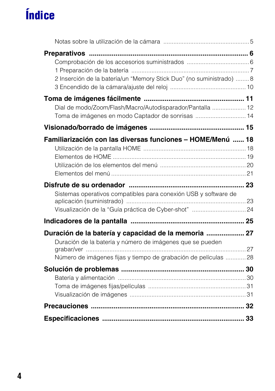 Índice | Sony DSC-W130 User Manual | Page 40 / 72