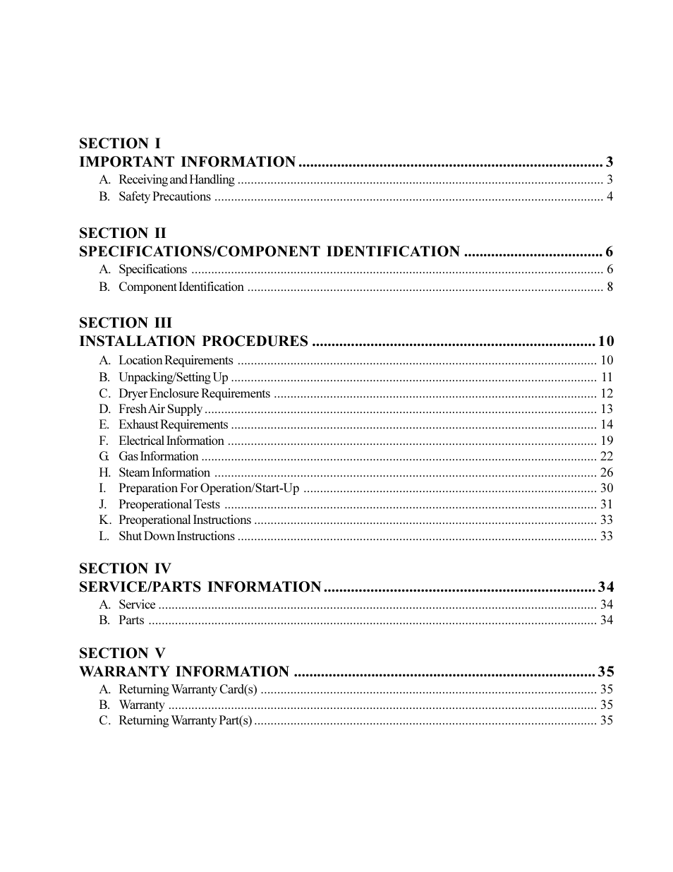 American Dryer Corp. Gas- DSI/Steam ML-82 II User Manual | Page 5 / 51